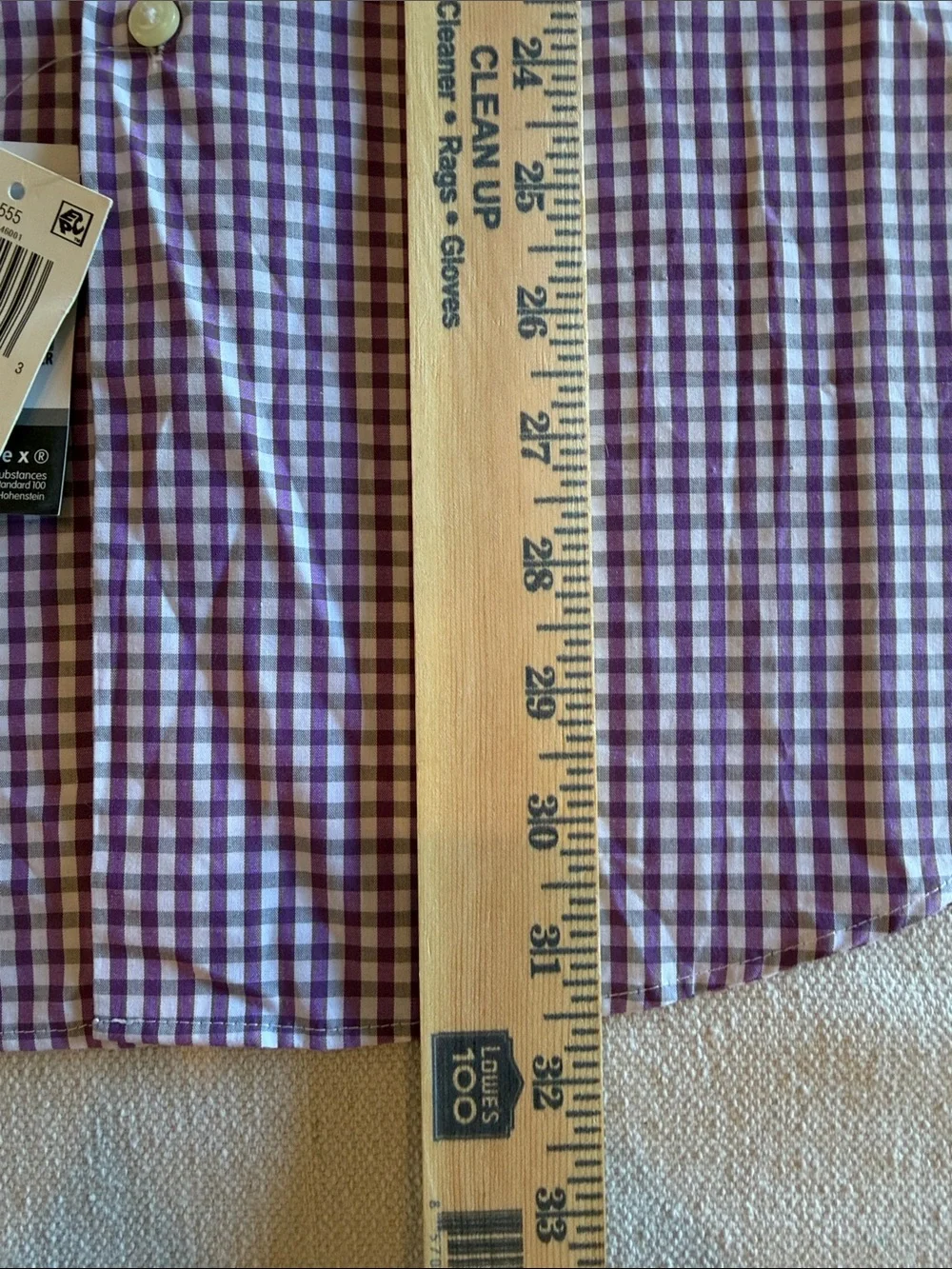 Arrow Purple Gingham Button-Down Dress Shirt NWT